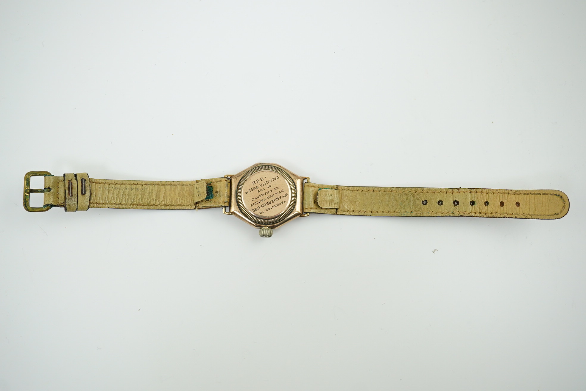 A late 1920's 9ct gold boy's size Rolex manual wind wrist watch